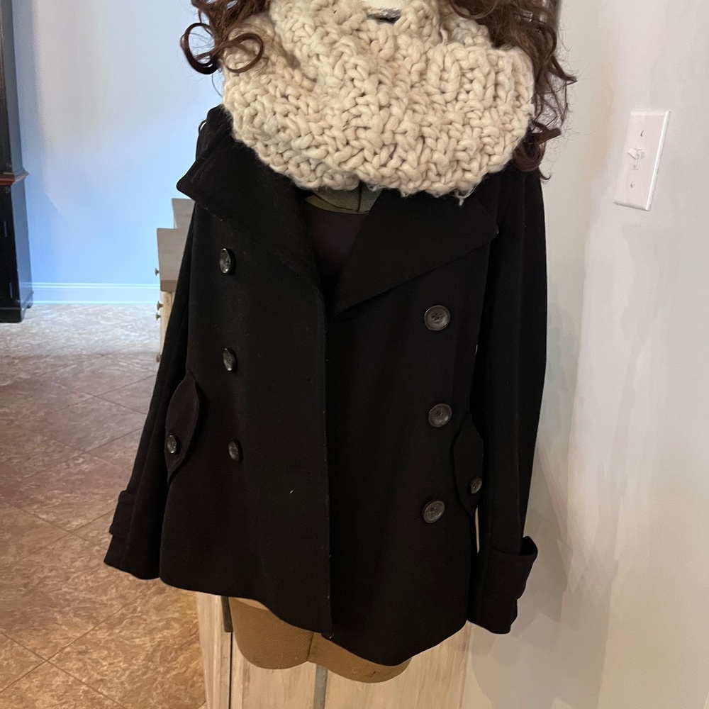Gap Black Wool Pea Coat Size Small - Picture 3 of 13